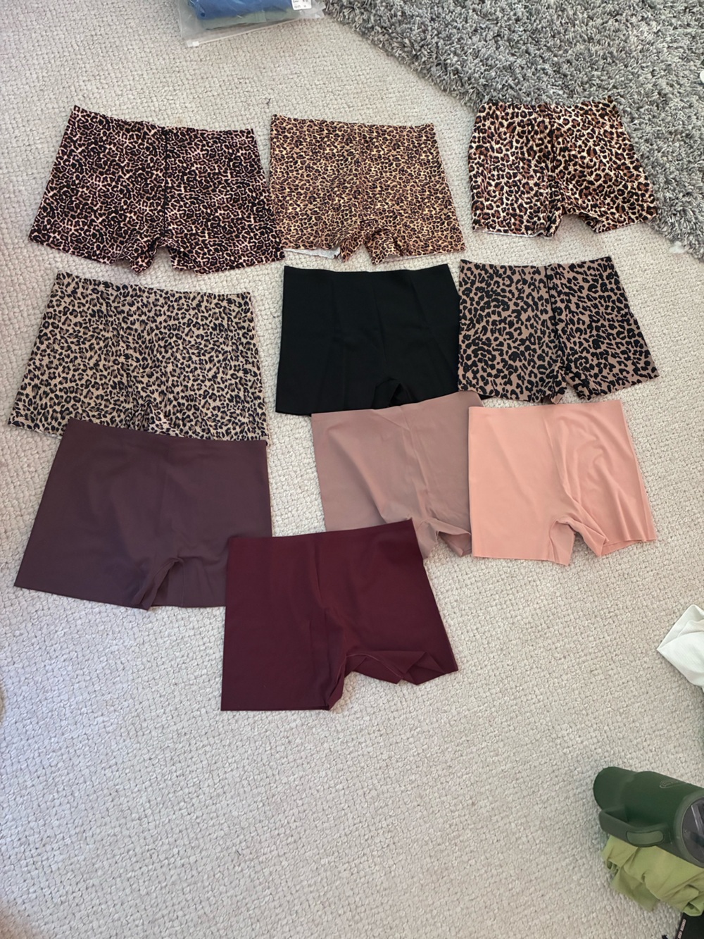 High-Waist Seamless Bike Shorts Set - Neutral & Leopard Mix